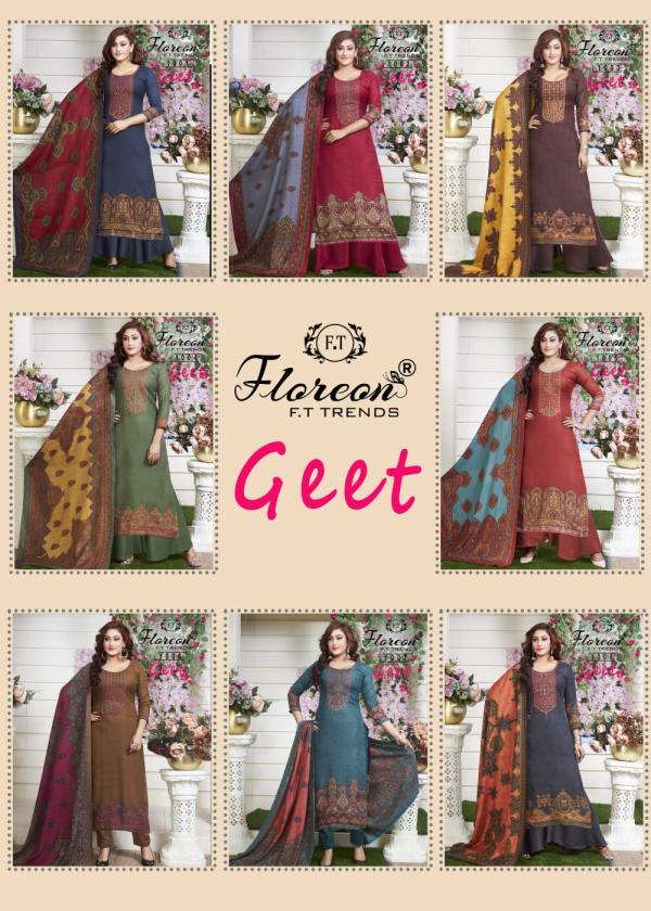 Floreon Geet Festive Embroidery Wear Winter Dress Material Collection